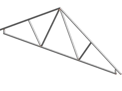 14 Common and Scissors Trusses with Heel 3D model