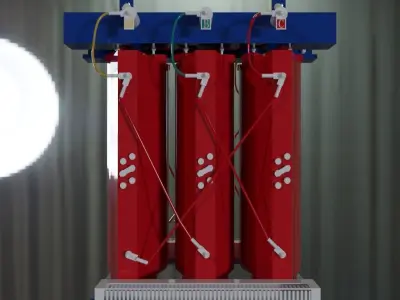 Dry-Type Transformer Low-poly 3D model