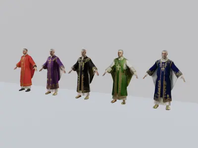 Medieval Catholic Priest 3D Model 3D model