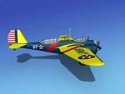 Martin B-10 V08 US Army 3D model