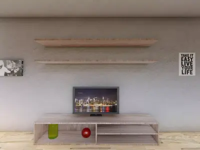 Tv Shelf Free low-poly 3D model