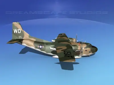 Fairchild C-123B Provider USAF Vietnam 3D model