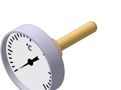 Thermometer d63 mm in a sleeve L50 mm 3D model