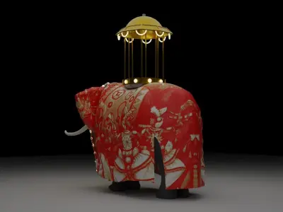 SriLankan Cultural Ceremonial Tusker mammal with casket Low-poly 3D model