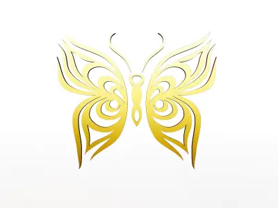 Butterfly Frame Decoration Low-poly 3D model