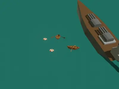 Warships Asset Pack Low Poly Low-poly 3D model