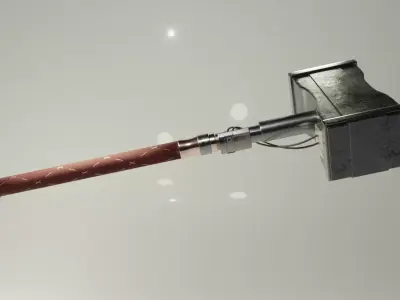 sci-fi battle hammer Free 3D model