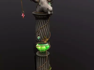 column elk Free low-poly 3D model