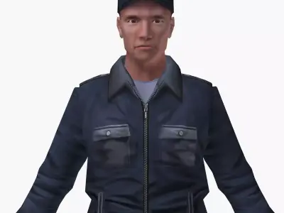 Policeman police officer in uniform Low-poly 3D model