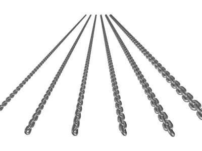 Chains set of metal rods 3D model