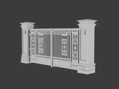 Modern Sliding Garage Gate Minimalist 3D print model