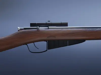 WW2 Sniper Rifle Mosin Nagant Style Low-poly 3D model