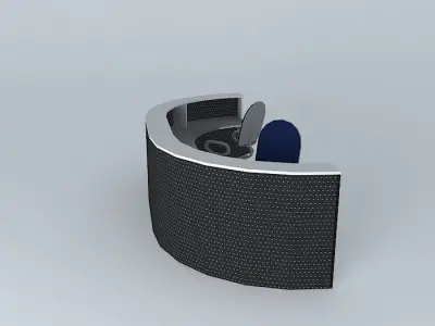 Curved counter 180  Elongated for 2 seats Free 3D model