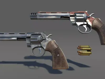 Zombie Revolver Low-poly 3D model