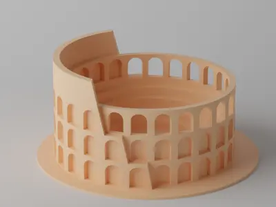 Cartoon Cute Roman Colosseum Low-poly 3D model