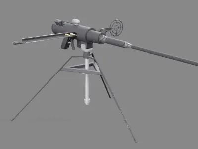 Fictional Inter-War Styled Machine Gun Low-poly 3D model