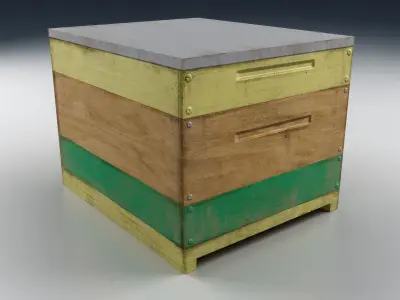 Old Wooden Box Low-poly 3D model