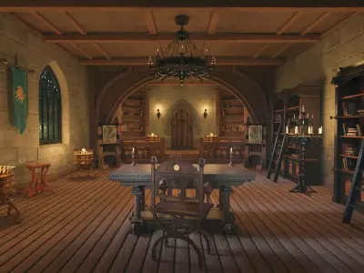 medieval interior 3D model