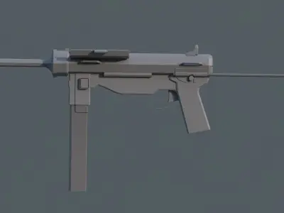 Grease Gun M3 - Low Poly Low-poly 3D model