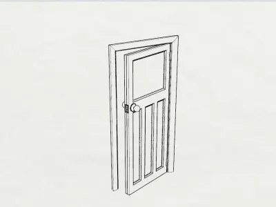 Dolls House Internal Door 1930s Mid-Century Miniature 3D print model