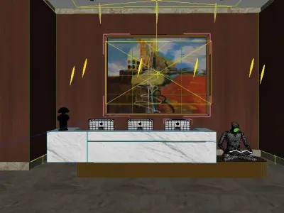 Modern Hotel Reception Area 3D model