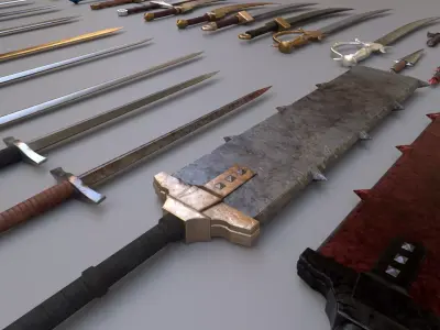 Medieval Fantasy Swords Low-poly 3D model