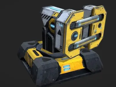 Turret Rocket launch Low-poly 3D model