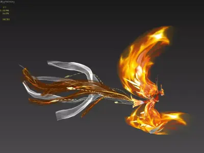 fire Phoenix Low-poly 3D model