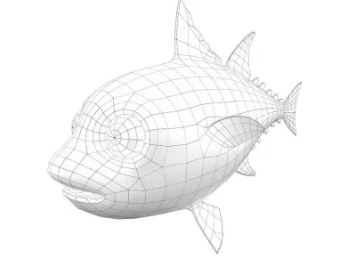 Thunnus Obesus Fish Animated   Low-poly 3D model