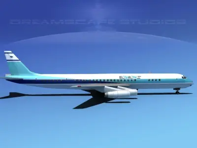 Douglas DC-8-63 EL AL 3D model