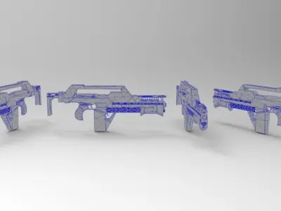 M41A PULSE RIFLE ALIENS Low-poly 3D model