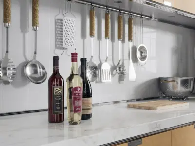  Three Wine Bottle Models 