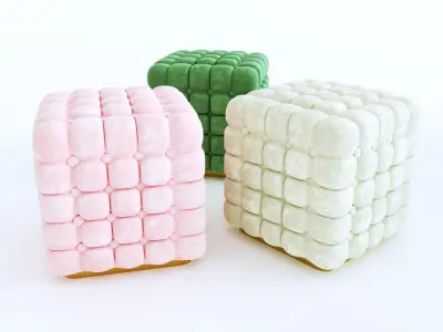 Ottoman three cubes Free 3D model