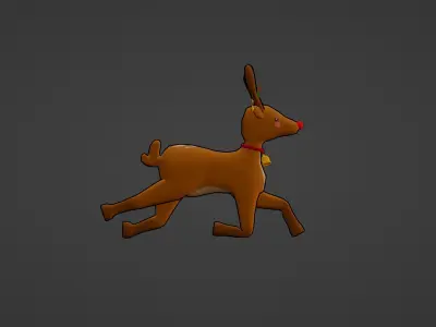 CUTE CHRISTMAS REINDEER Low-poly 3D model