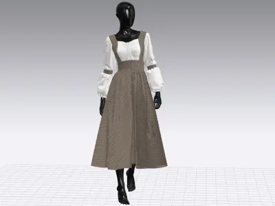 Vintage Dress 3D model