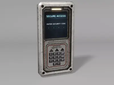 Sci-Fi Security Panel Low-poly 3D model