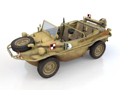 VW - Typ 166 - Schwimmwagen - 17 Armee HQ  3D model