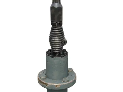 AS3900 Military Whip Antenna Spring Base Low-poly 3D model