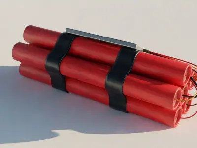 Low-Poly Dynamite bomb Free low-poly 3D model