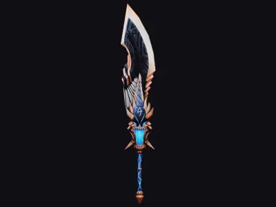Sword Demonic Dark Saber Magical Blade Cutting Melee Rapier Low-poly 3D model
