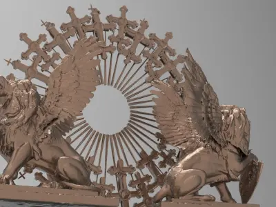 Lion pattern wall design Sculpture 3D model
