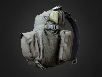 Military Tactical Backpack Low-poly 3D model