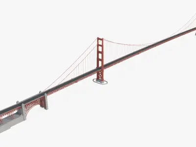 Golden Gate Bridge 3D model 8