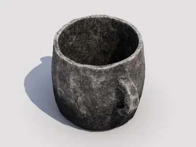 Stone Pot Low-poly 3D model