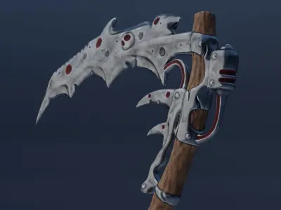 Fantasy low-poly scythe Low-poly 3D model