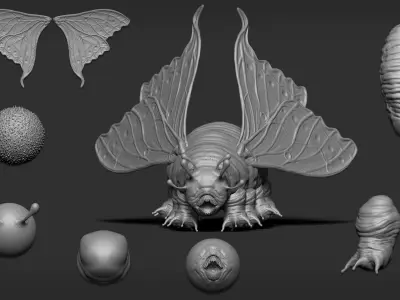Zbrush  Blender - 80 Insectoid Creature Brush mega Pack 3D model