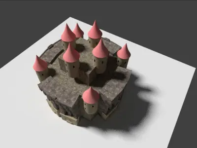 dark gothic castle Low-poly 3D model