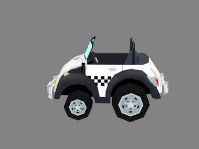 Cartoon police car toy Low-poly 3D model