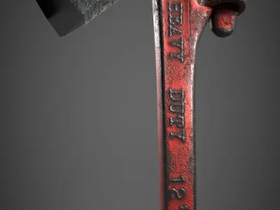 The axe of survival Axe wrench adjustable  Low-poly 3D model