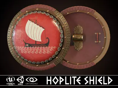 Hoplite Shield Triera Low-poly 3D model
